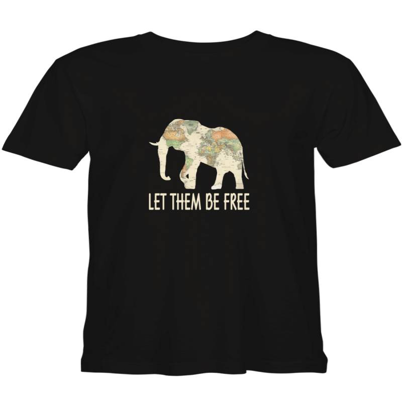 Let Them Be Free Elephants Lovers T shirts for biker