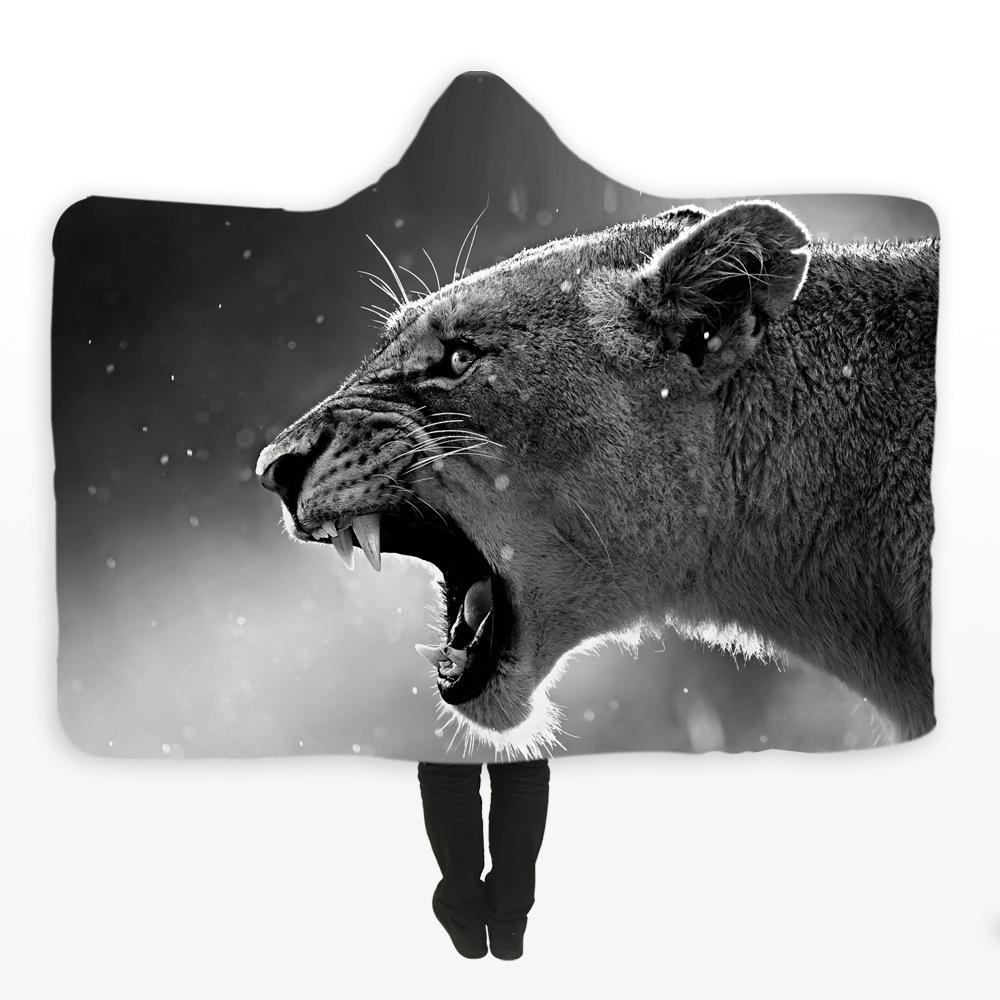 Animal Hooded Blankets – Animal Series Leopard Super Cool Fleece Hooded Blanket