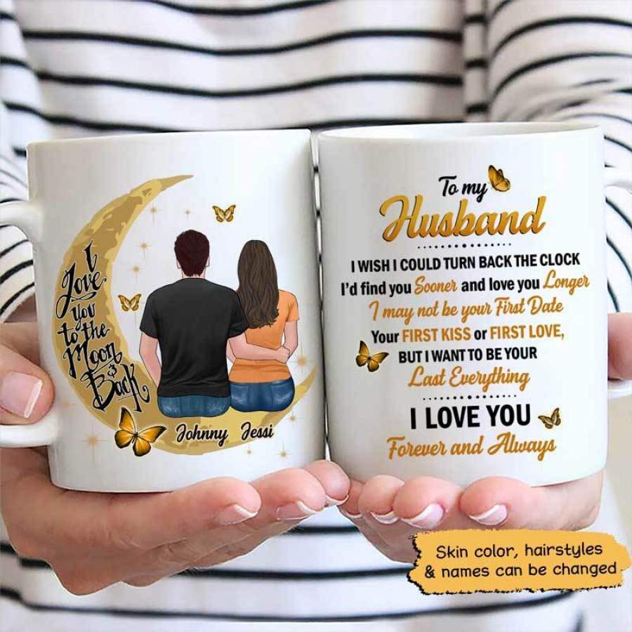 I Love You To The Moon And Back Couple Personalized AOP Mug