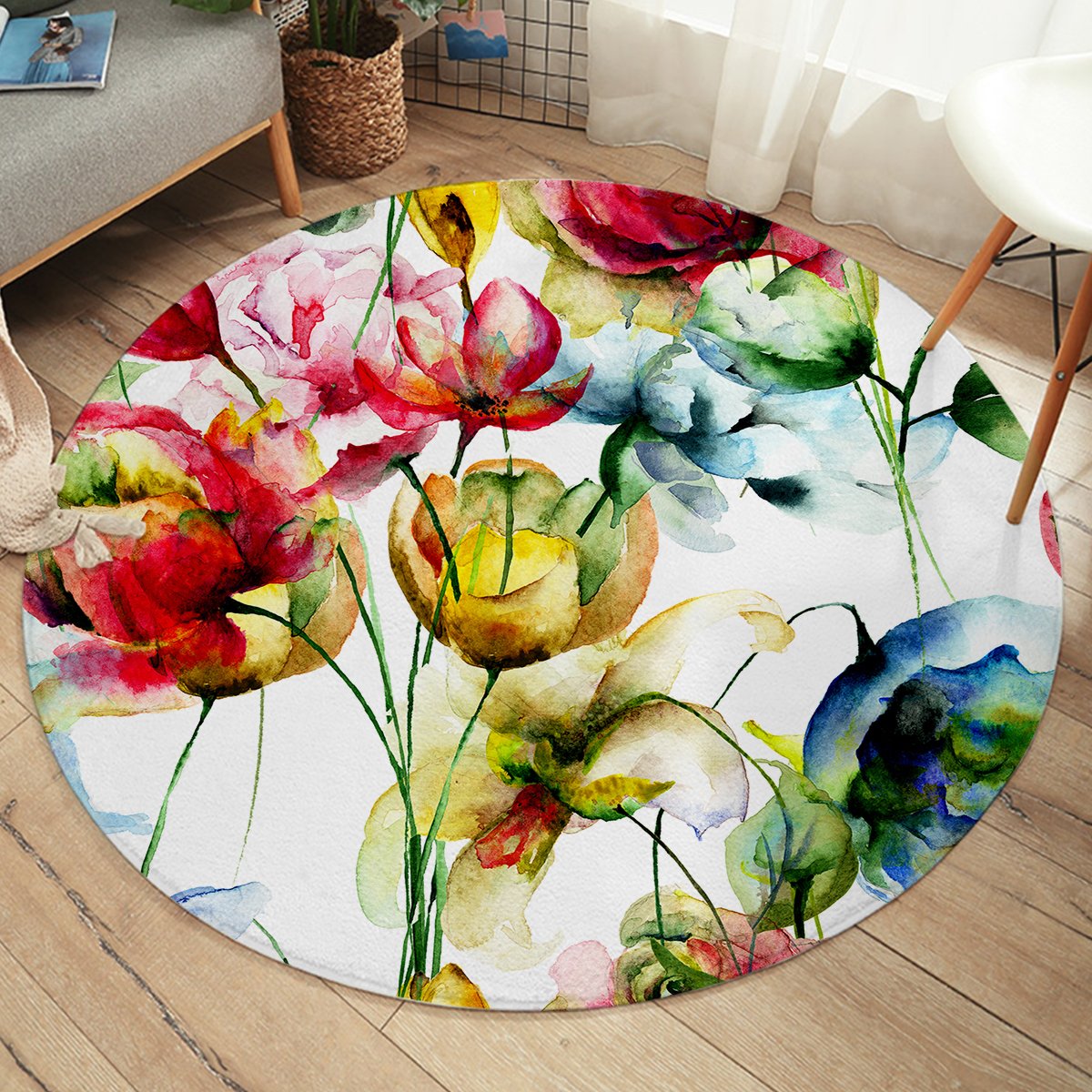 Colorful Flowers SW2234 Round Rug