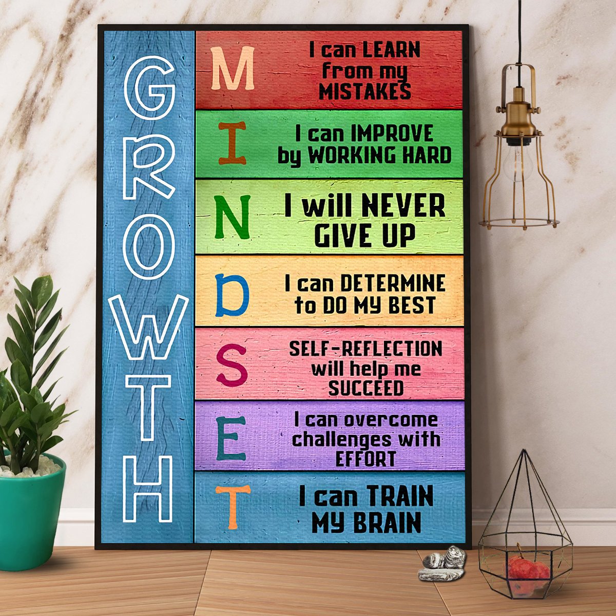 Growth Mindset Teacher I Can Train My Brain Paper Poster No Frame ...