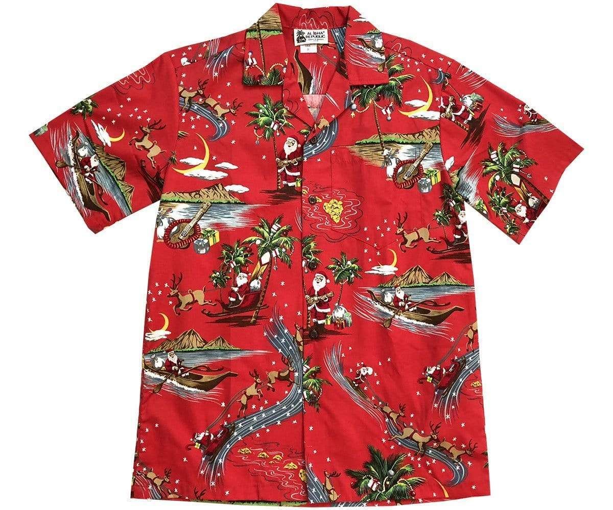 Felacia Happy Santa Claus Merry Christmas Red Hawaii Aloha Ha91863