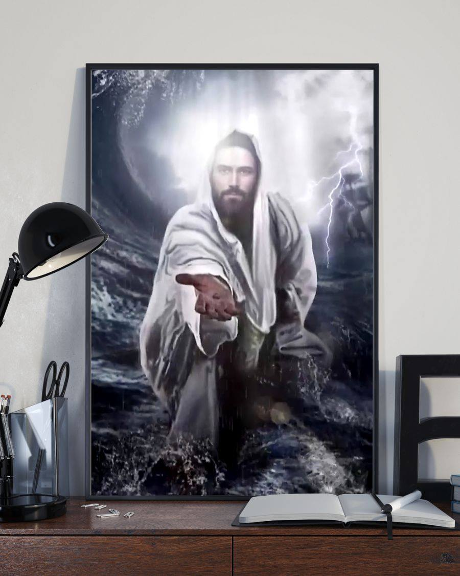 Jesus On Water Storm Poster Jesus Poster Wall Art Home Decor Gifts For ...
