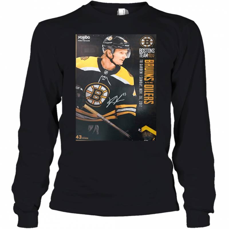 Danton Heinen Boston Bruins Signed Autographed 2017 18 Game Day Youth Long Sleeve