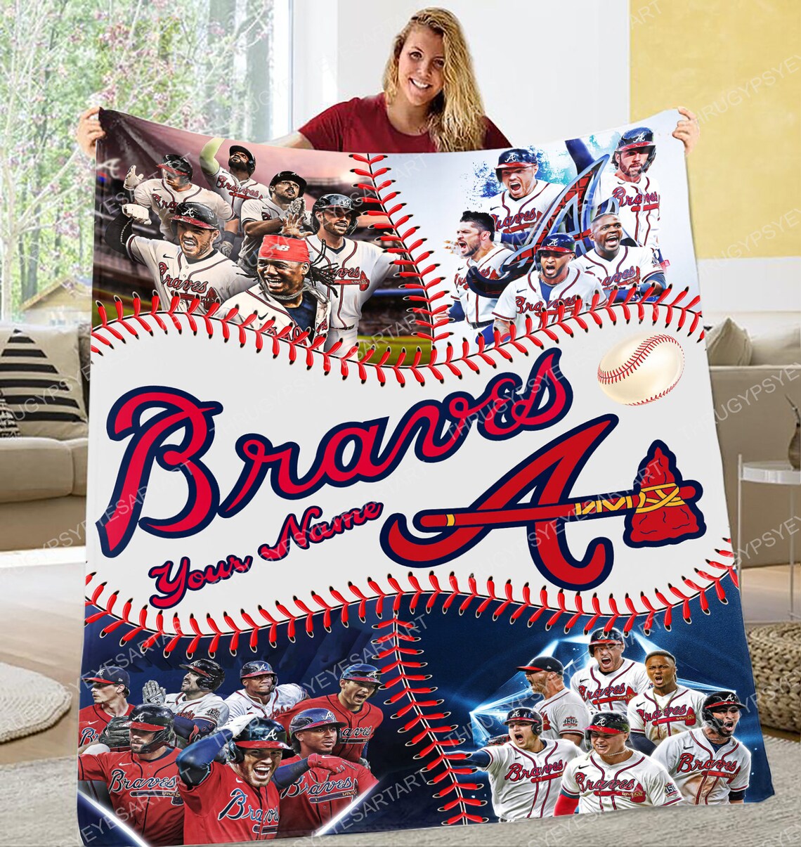 Atlanta Braves 3D Full Printing Blanket V2