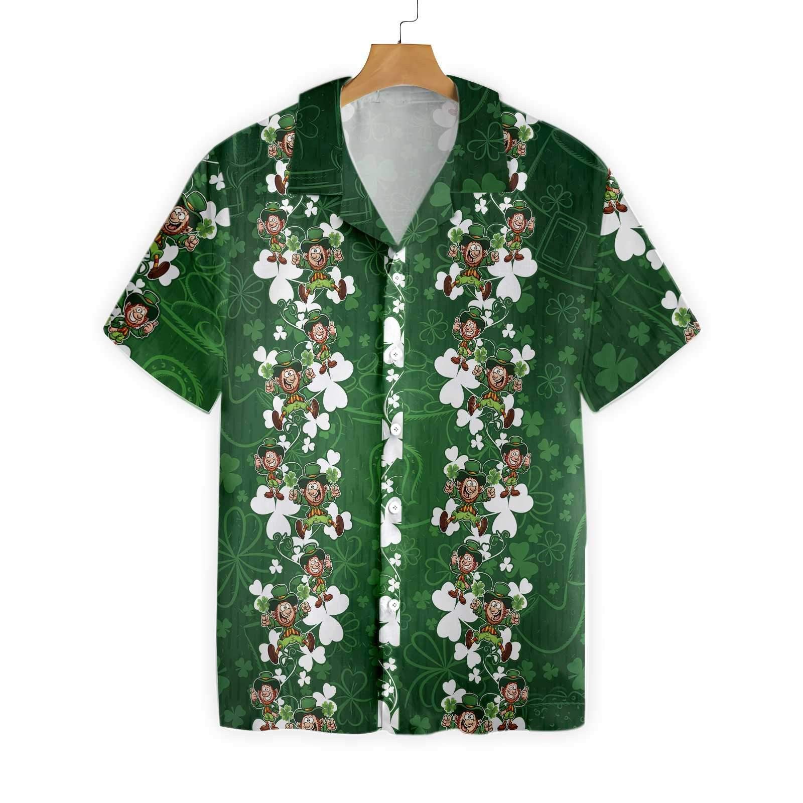 Leprechauns Pattern Saint Patrick Day Parade Outfit Irish Hawaii Shirt 0921 Ha19370