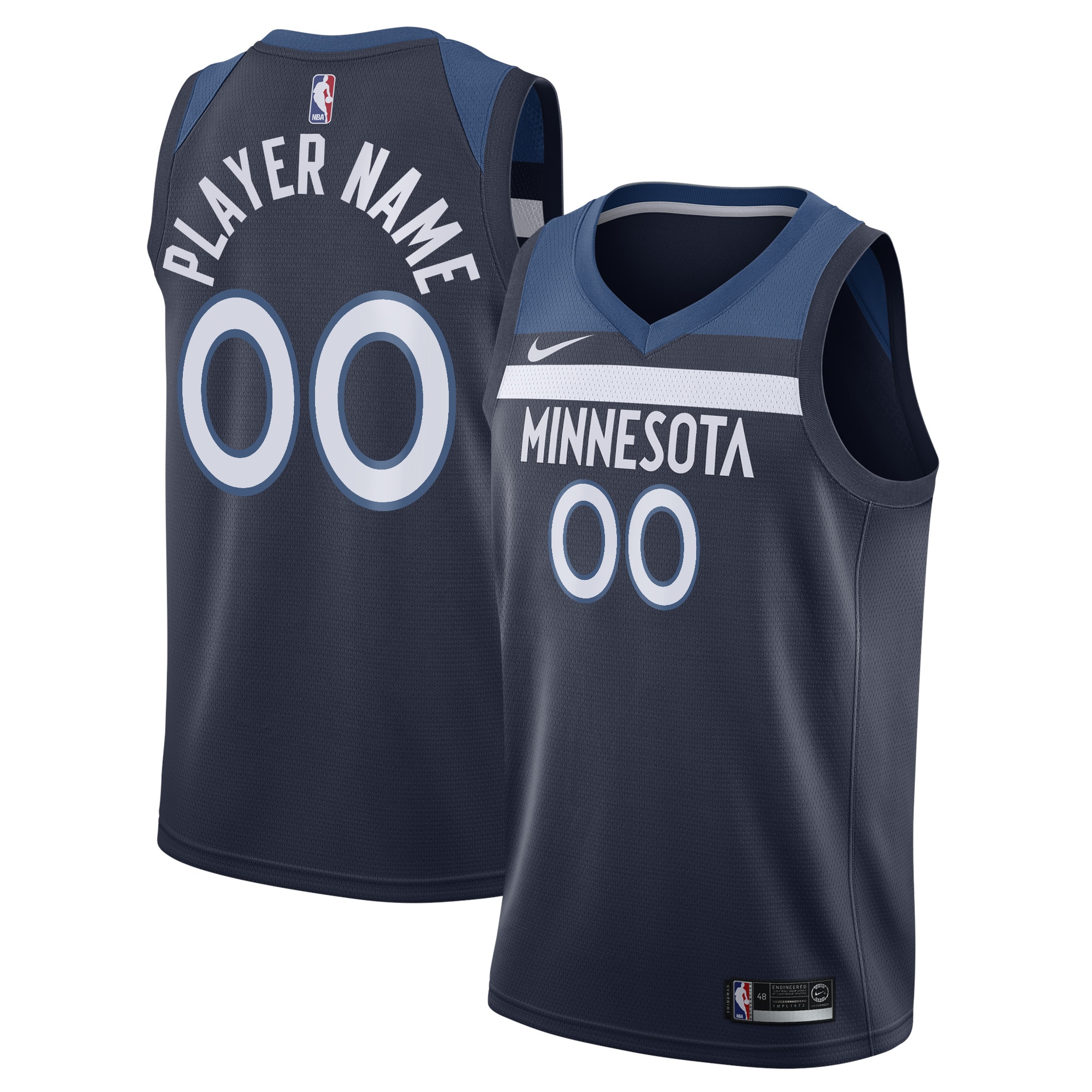 Minnesota Timberwolves Swingman Custom Jersey Navy – Icon Edition