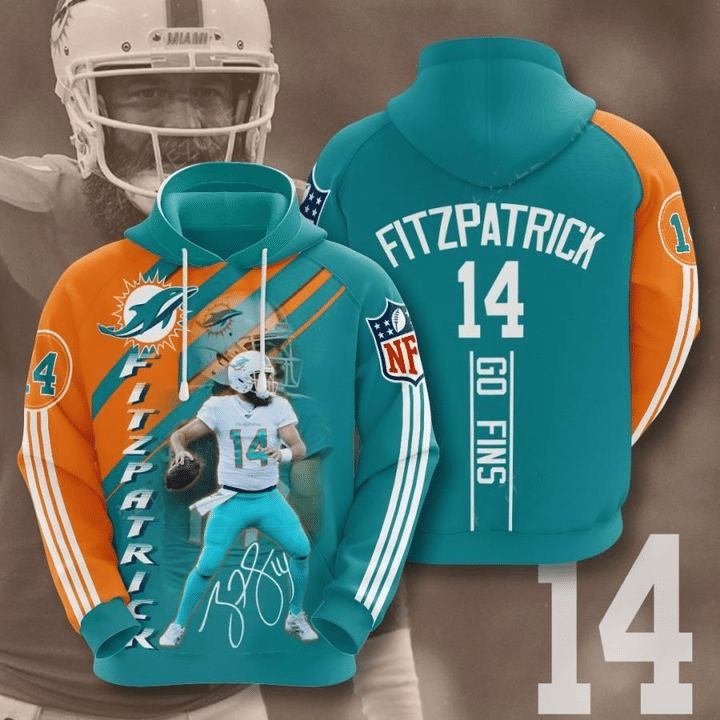 Miami Dolphins Fitzpatrick All Over Printed Hoodie HN210901