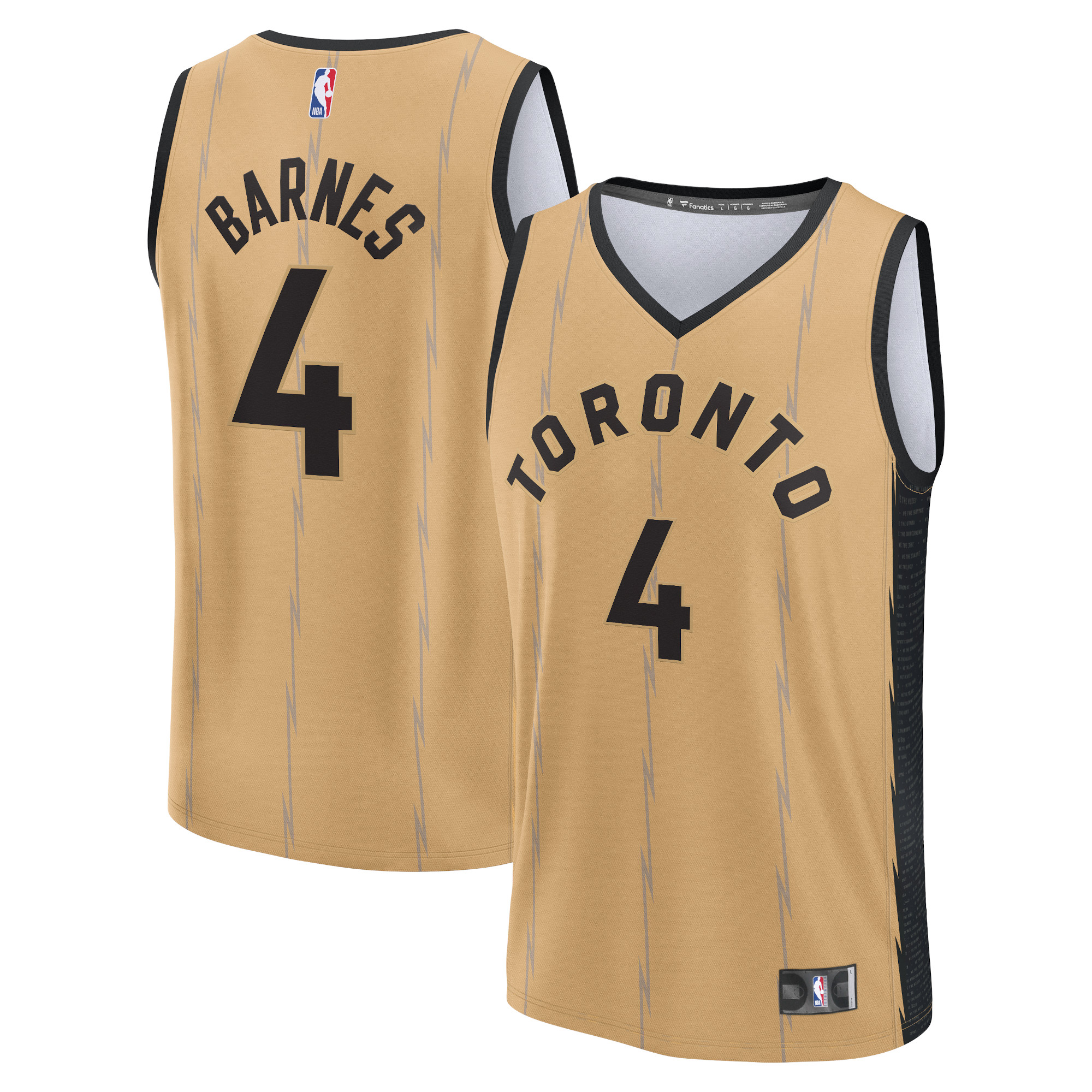 Scottie Barnes Toronto Raptors Branded Fast Break Jersey – Gold – City Edition