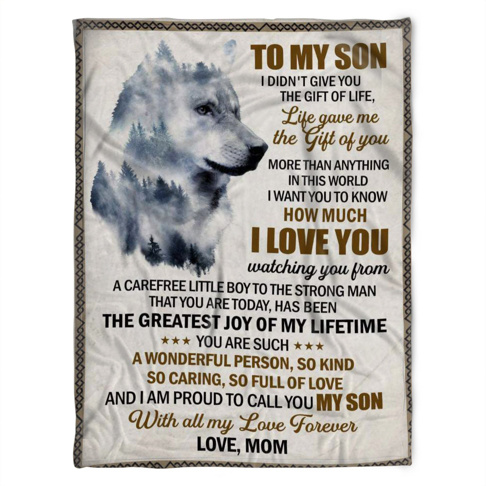 To My Son Blanket, Fleece Blanket, Life Gave Me The Gift Of You,Gift For Son Family Home Decor Bedding Couch Sofa Soft And Comfy Cozy