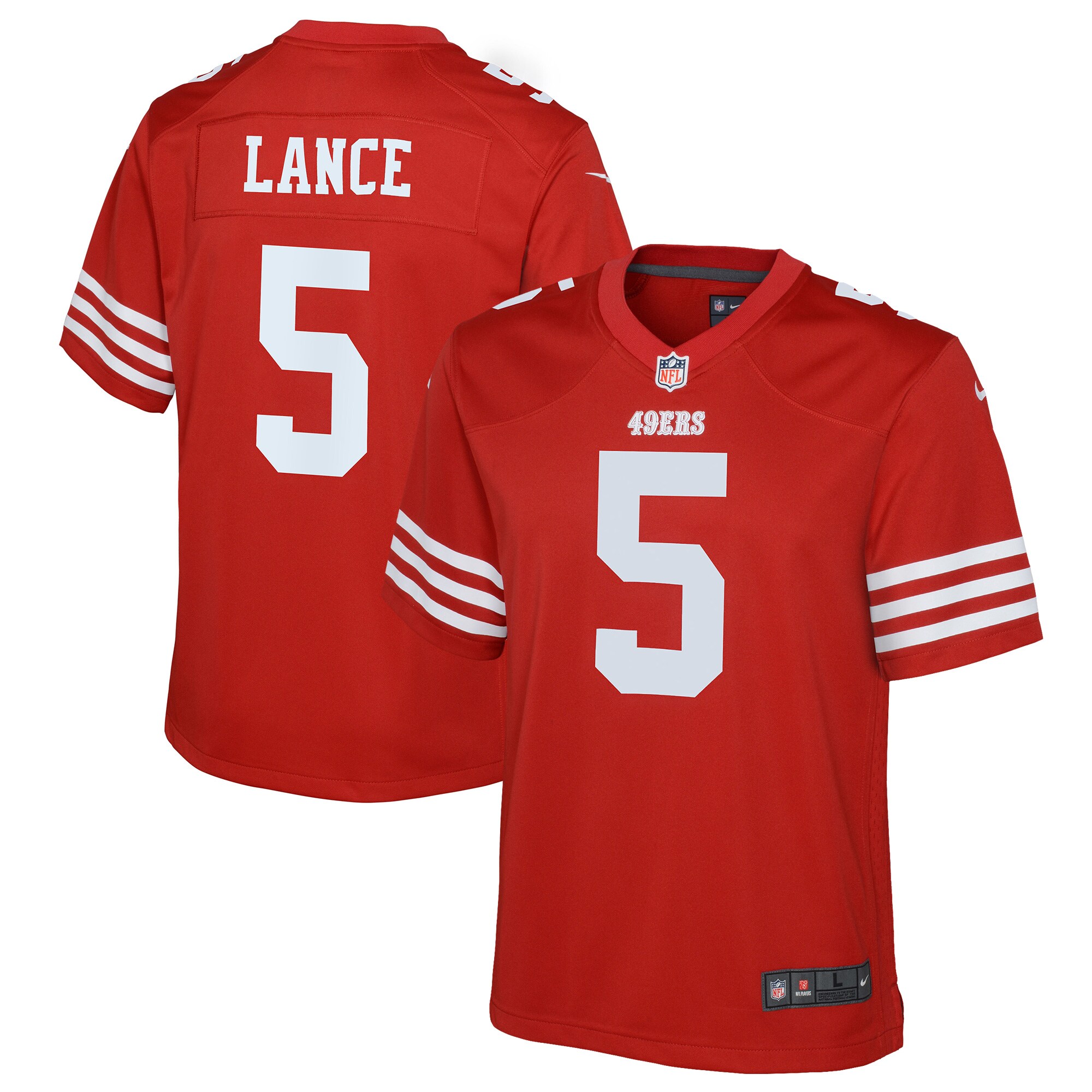 Trey Lance San Francisco 49ers Youth Game Jersey – Scarlet