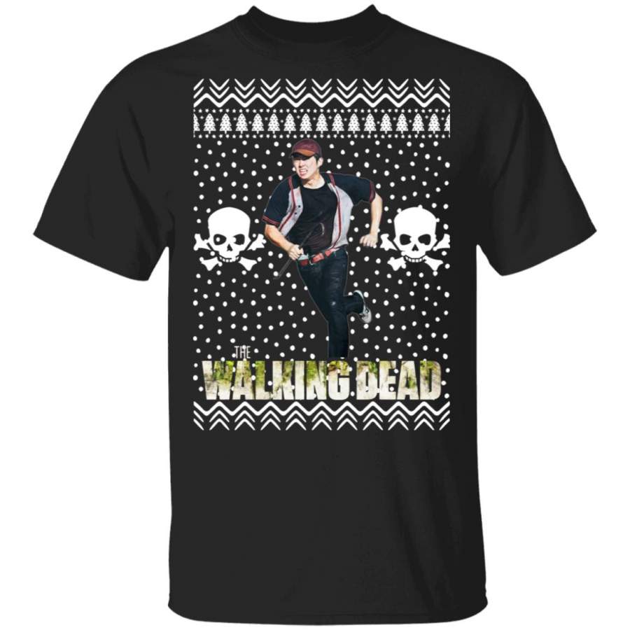 The Walking Dead Glenn Rhee Santa Hat Ugly Christmas Sweater