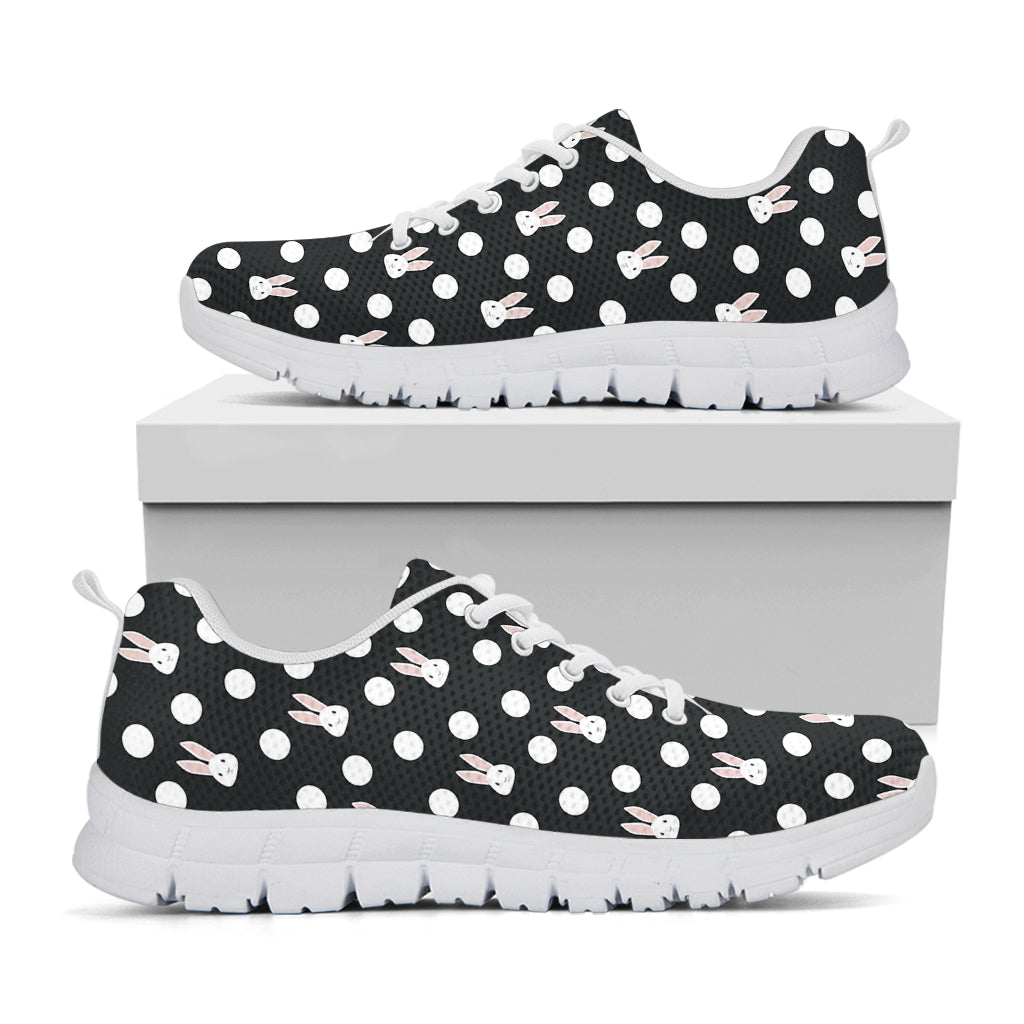 Polka Dot Rabbit Pattern Print White Sneakers