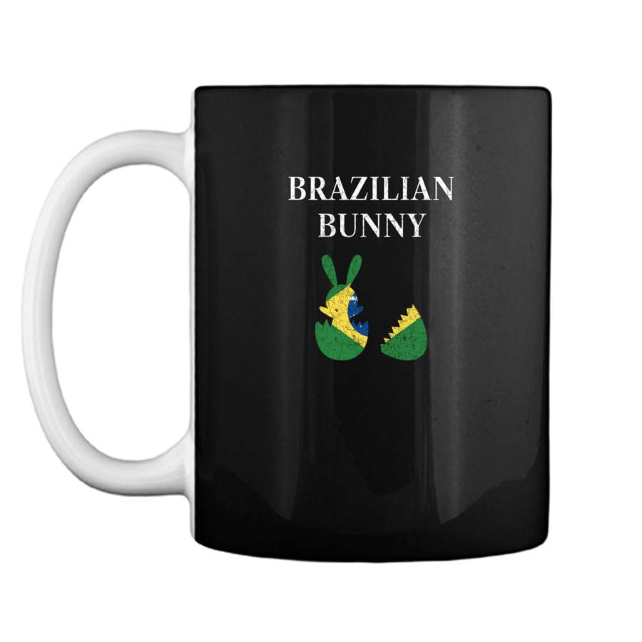 Brazilian Bunny Brazil Flag Easter Distressed Premium Shirt Mug