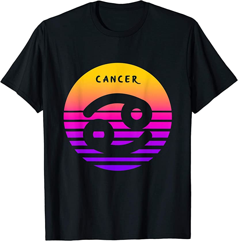 Cancer Zodiac Vintage Sunset / Cool Retro Cancer Birthday T-Shirt