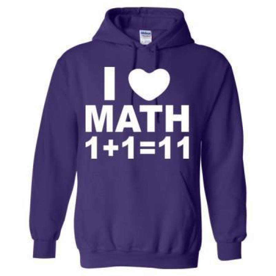 AGR I Love Math 1 Plus 1 Equals 11 – Heavy Blend™ Hooded Sweatshirt