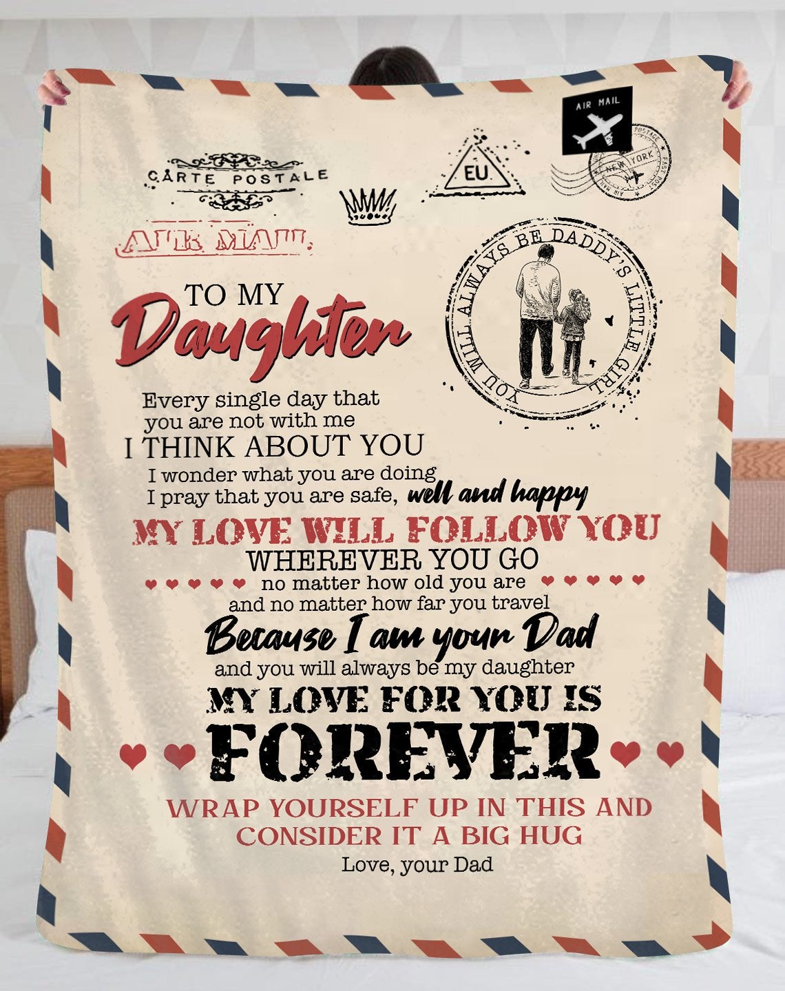 To My Daughter Blanket, A Letter To Daughter Love From Dad Gift Warmer Gift