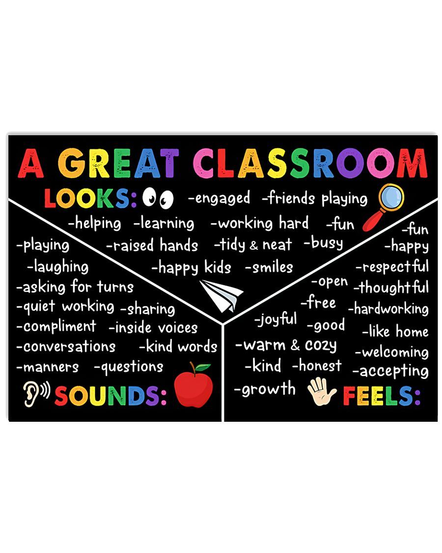 Teacher A Great Classroom Looks Horizontal Canvas And Poster | Wall Decor Visual Art