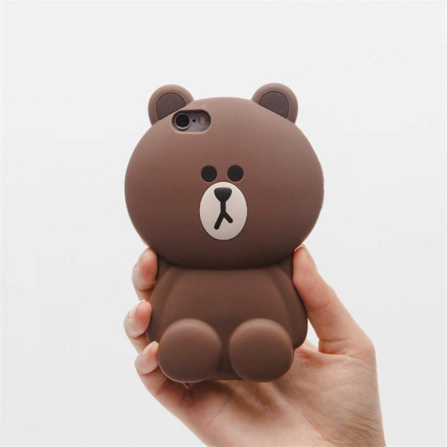 Cute 3D Cartoon Cony Sally Bear Rabbit Chicken Phone Case for iPhone 5 5s SE 6 6s 7 7 Plus 8 8 Plus X Soft Silicone Cover Fundas