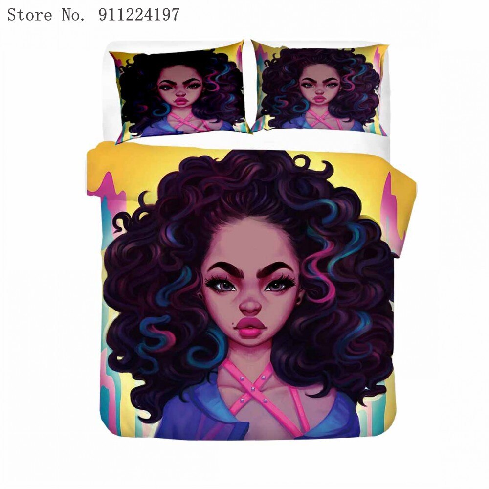 3D African Woman Printing Duvet Cover Set King Queen Single Bedding Sets Kids Boys Girls Bed Covers