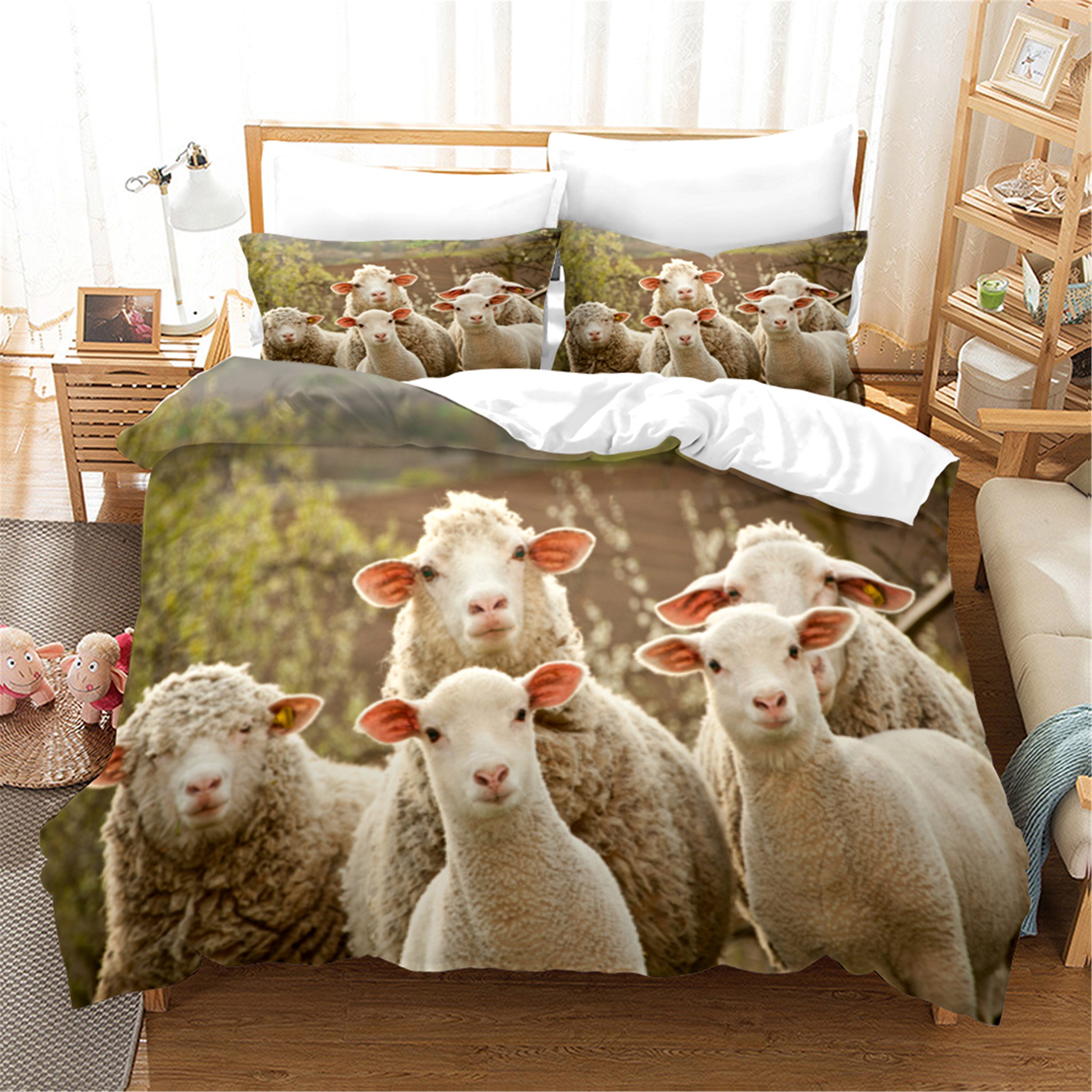 3D Animal Sheep Quilt Cover Set Bedding Set Duvet Cover Pillowcases 27