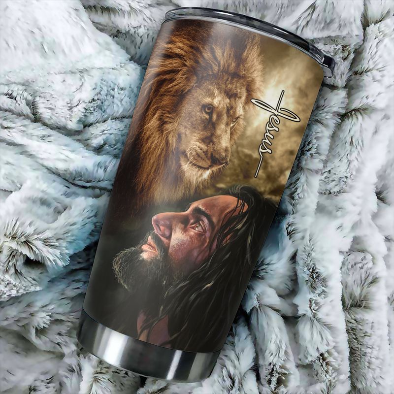 The Face Of Jesus And Lion Jesus – Stainless Steel Tumbler