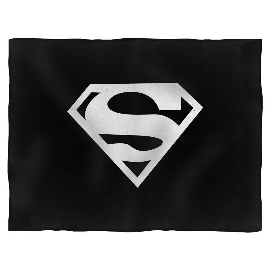 Superman Superhero Logo Black And White Blanket