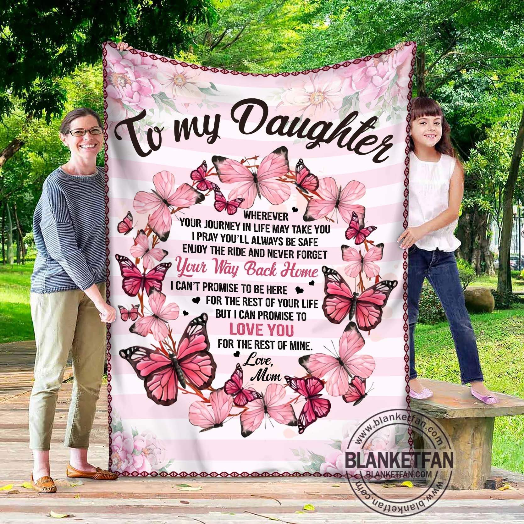 To My Daughter Love You For The Rest Of Mine Fleece Blanket – Quilt Blanket Gift For Daughter Birthday Gift For Daughter Family Gift From Mom To Daughter Home Decor Bedding Couch Sofa Soft And Comfy Cozy