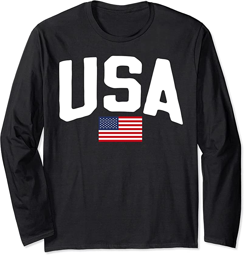 Vintage Style USA American Flag 4th Of July Patriotism Gifts Long Sleeve T-Shirt