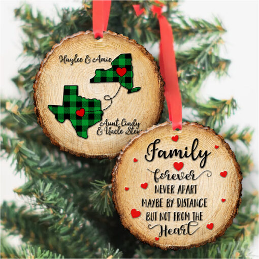 Personalized Long Distance Family Ornament – Christmas Gift For Parents – Family Forever Never Apart