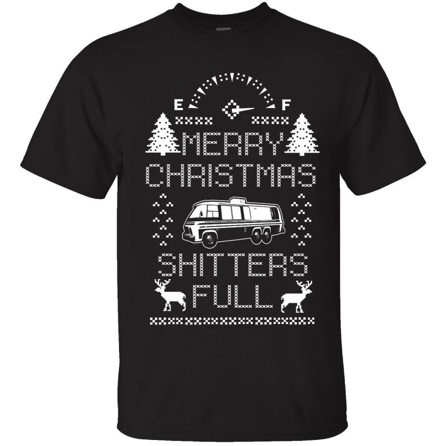 Men’S Ugly Christmas Sweater T-Shirts – Merry Christmas Shitters Full Men Short Sleeve T-Shirt