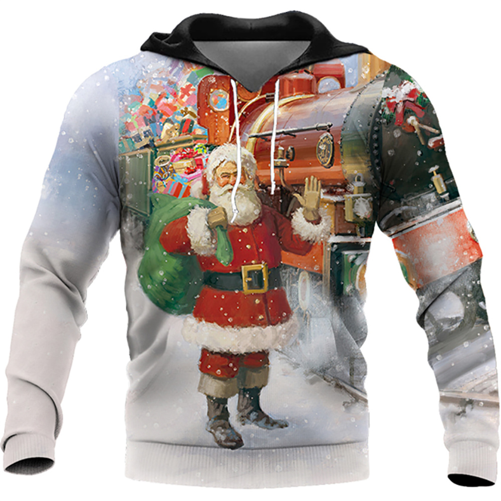 2022 New Christmas 3d Printed Sweater Autumn Santa Claus Fashion Shirts For Men Holiday Clothing Hoodies Men Clothing Streetwear alx