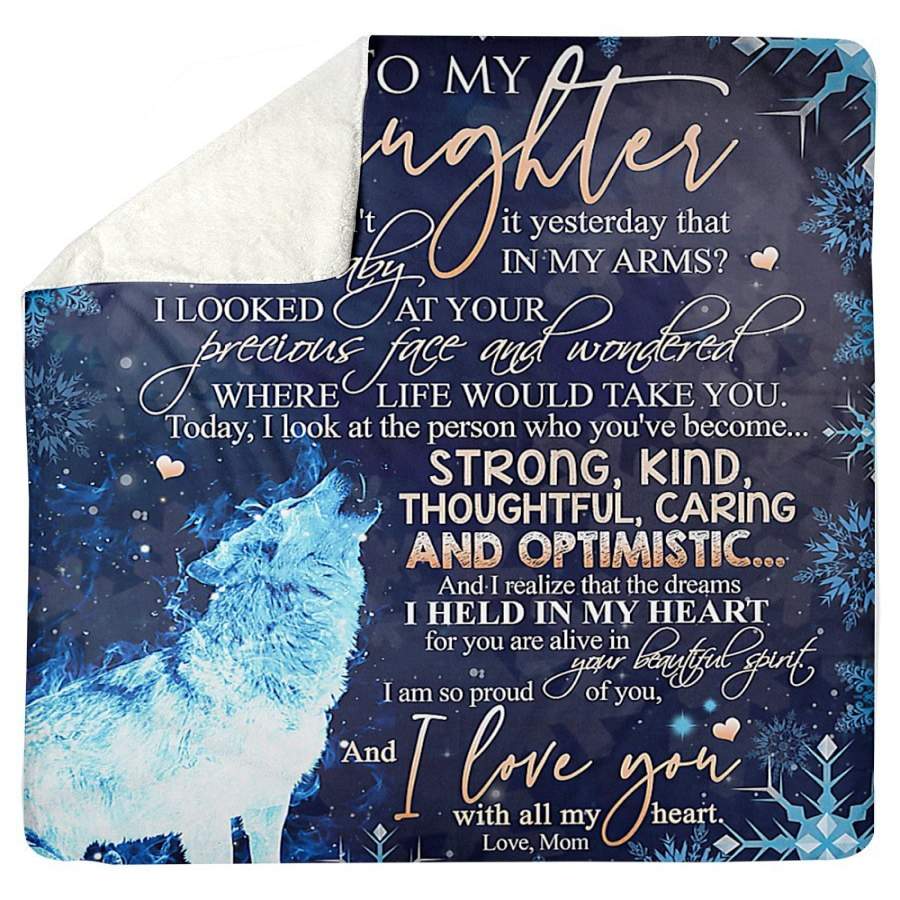 To My Daughter I Love You With All My Heart Gifts From Mom Sherpa Blanket