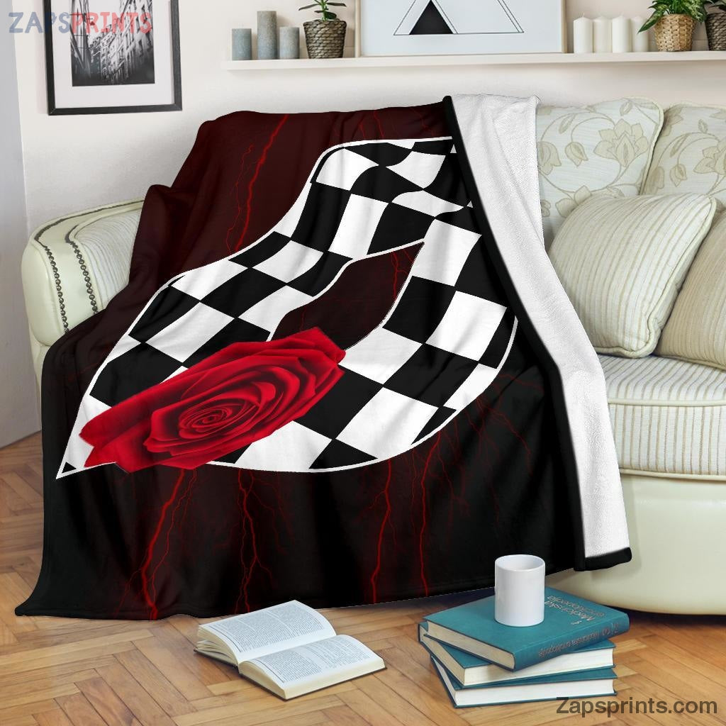 Gift For Racing Lover – Racing Thunder Lips Kiss Blanket – Gift For Friends