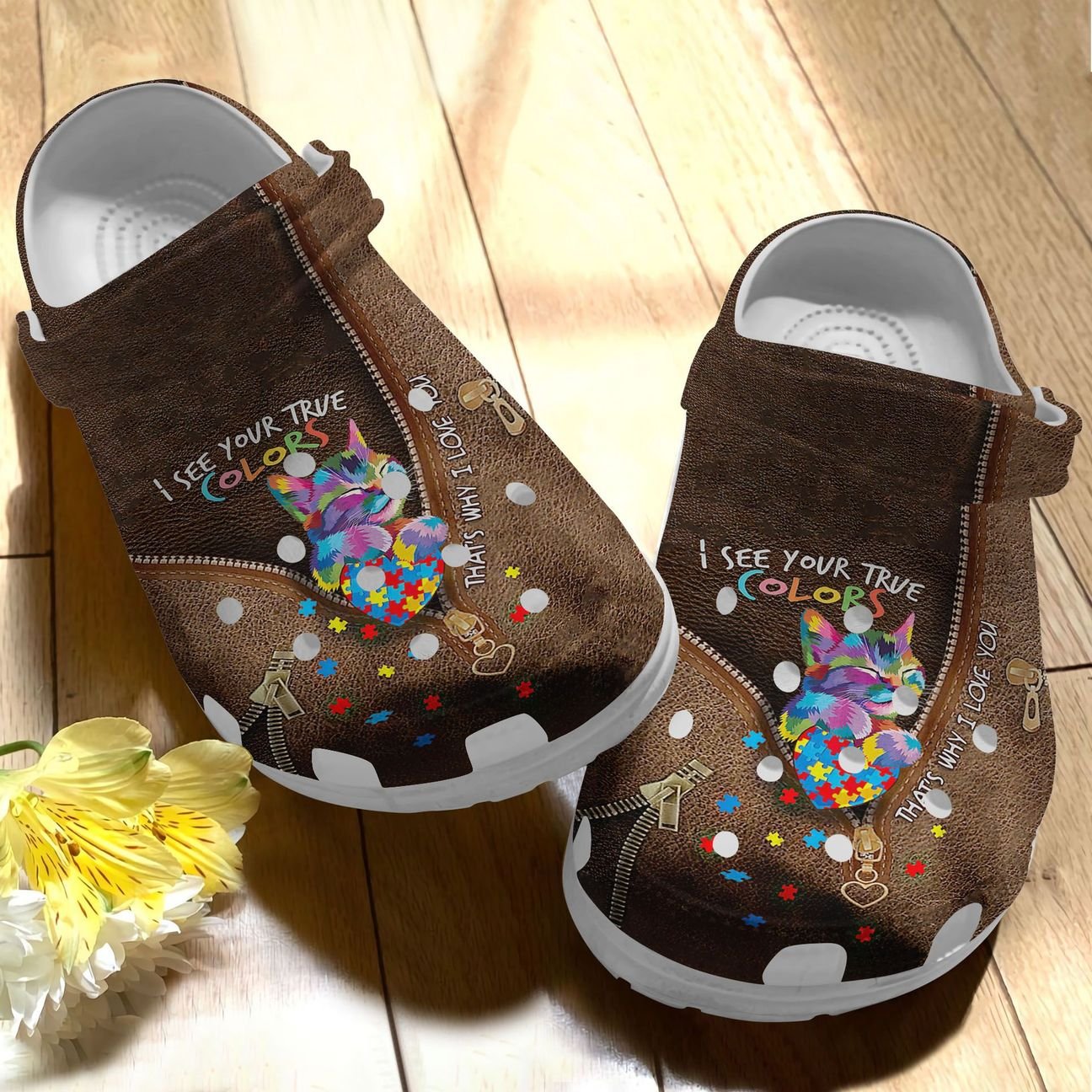 Autism Personalize Clog, Custom Name, Text, Fashion Style For Women, Men, Kid, Print 3D I See Your True Colors