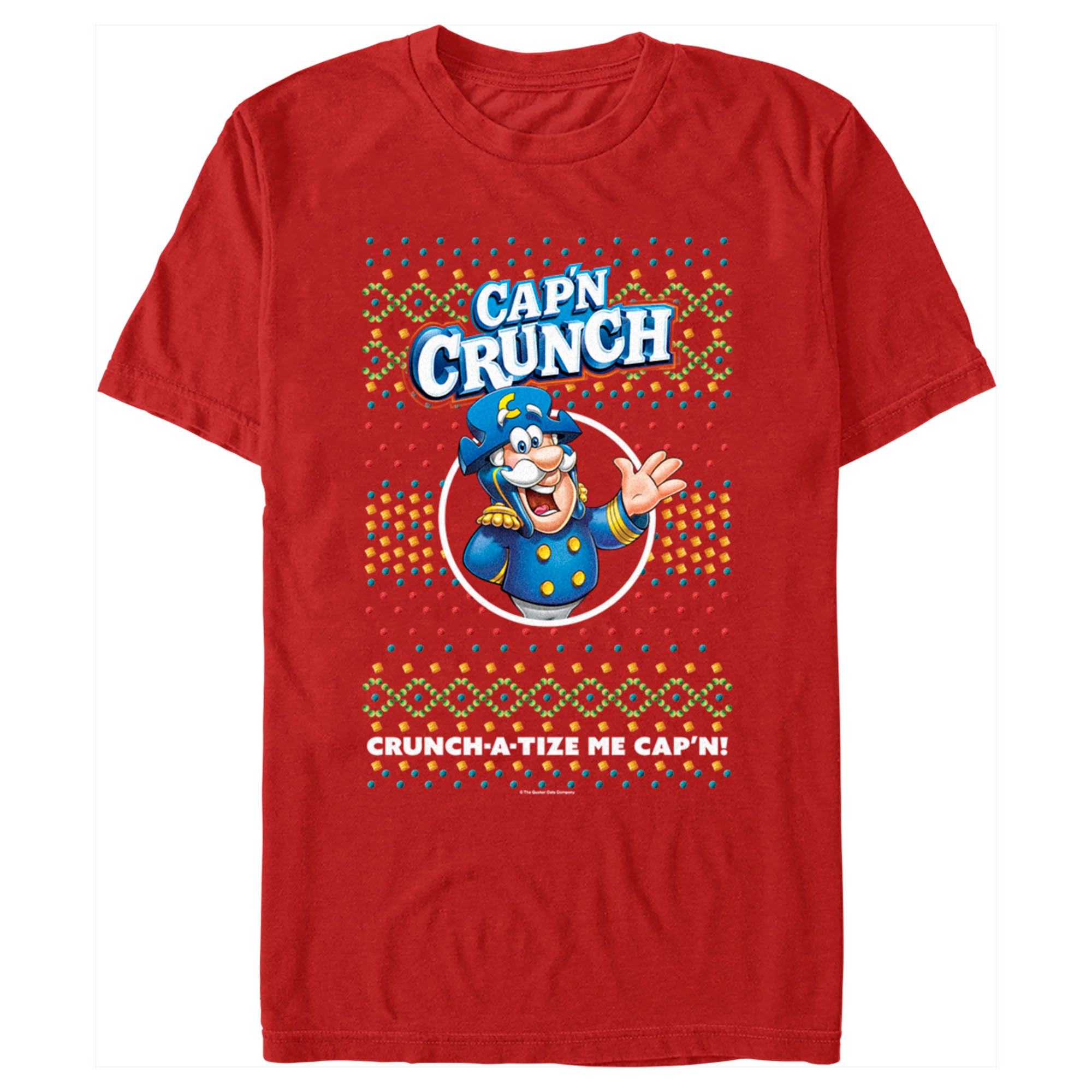 Men’S Cap’N Crunch Christmas Sweater Print T-Shirt