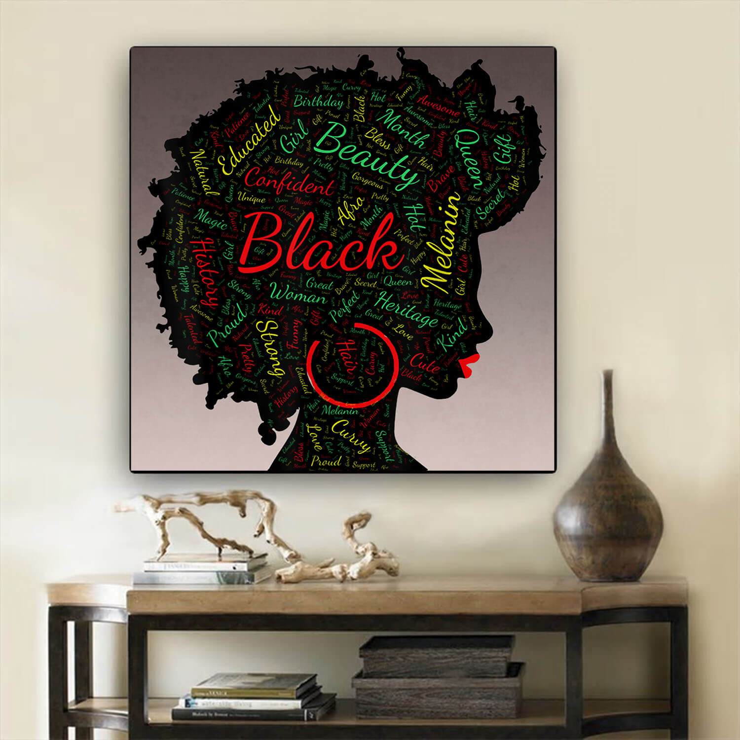 African American Canvas Black Girl Magic History Month African Heritage African Home Decor