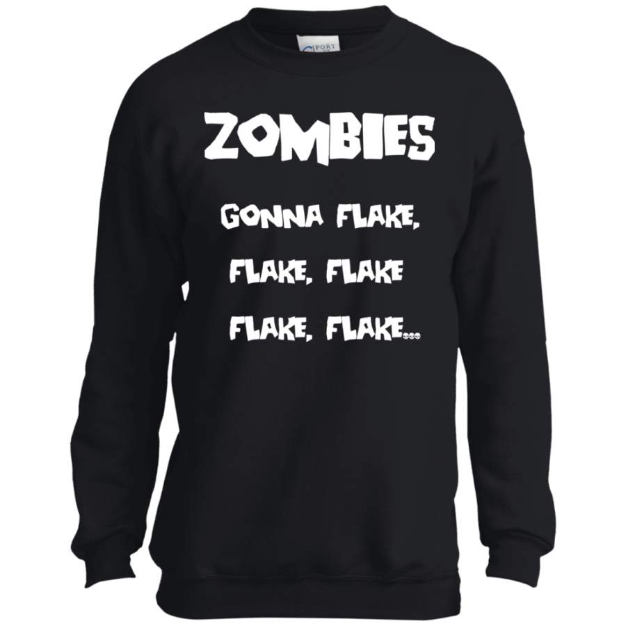 Halloween – Halloween Zombie – Zombies Gonna Flake Youth LS shirt/Sweatshirt/Hoodie