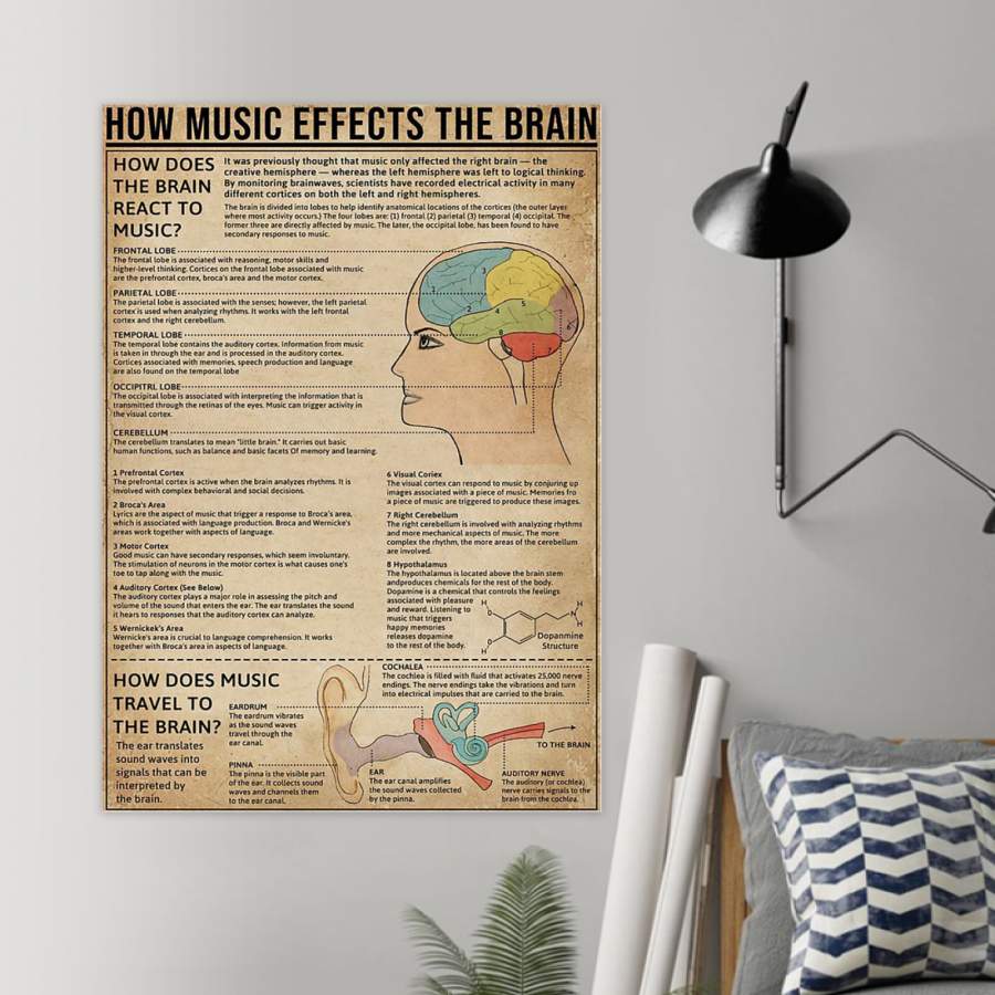 Poster How Music Effects The Brain Giving Music Lovers Poster Art Design 7196