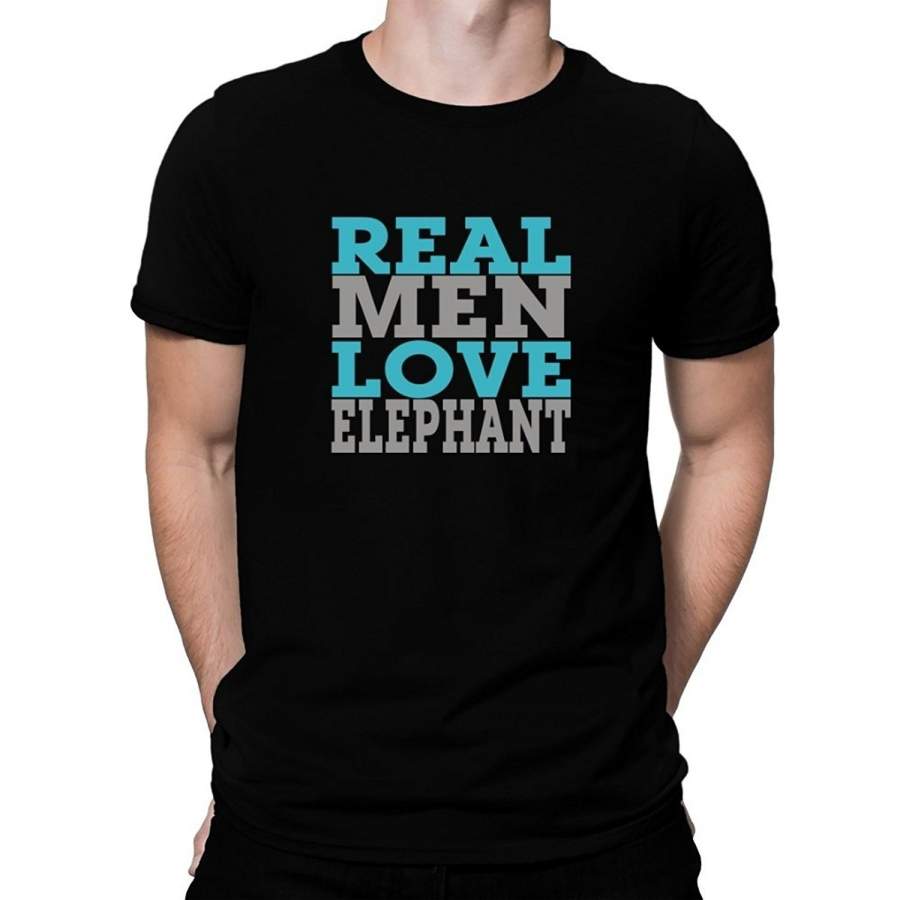 Teeburon Real Men Love Elephant T-Shirt Men Fashion Cotton T-Shirts