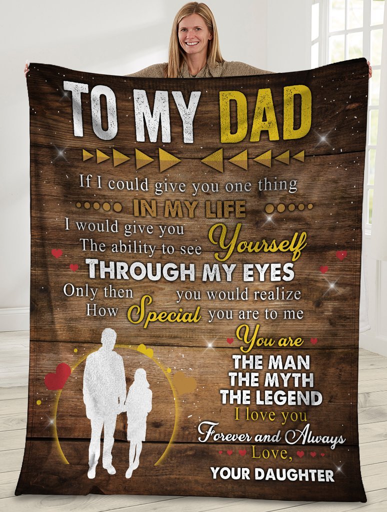 To My Dad How Special You Are To Me, Father & Daughter Fleece Blanket Gift For Father For Family Home Decor Bedding Couch Sofa Soft And Comfy Cozy