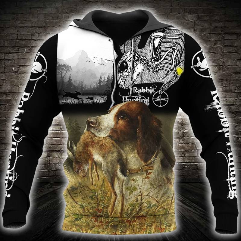 Rabbit Hunting All Over Printed Hoodie TT120213