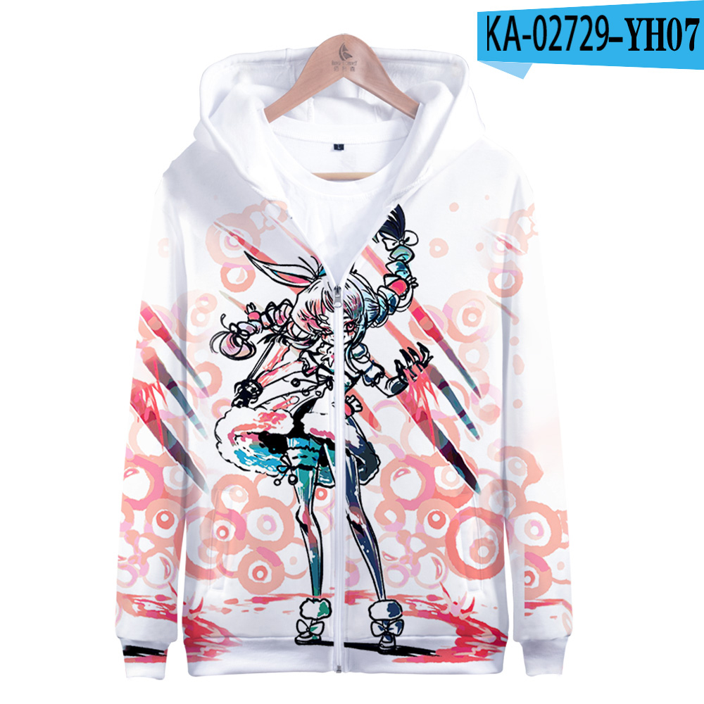 2021 Cute usada pekora Manga Girl 3D Zip-up High Street Casual Cute Rabbit Fashion Zipper Hooded Sweatshirt Popular Casual alx