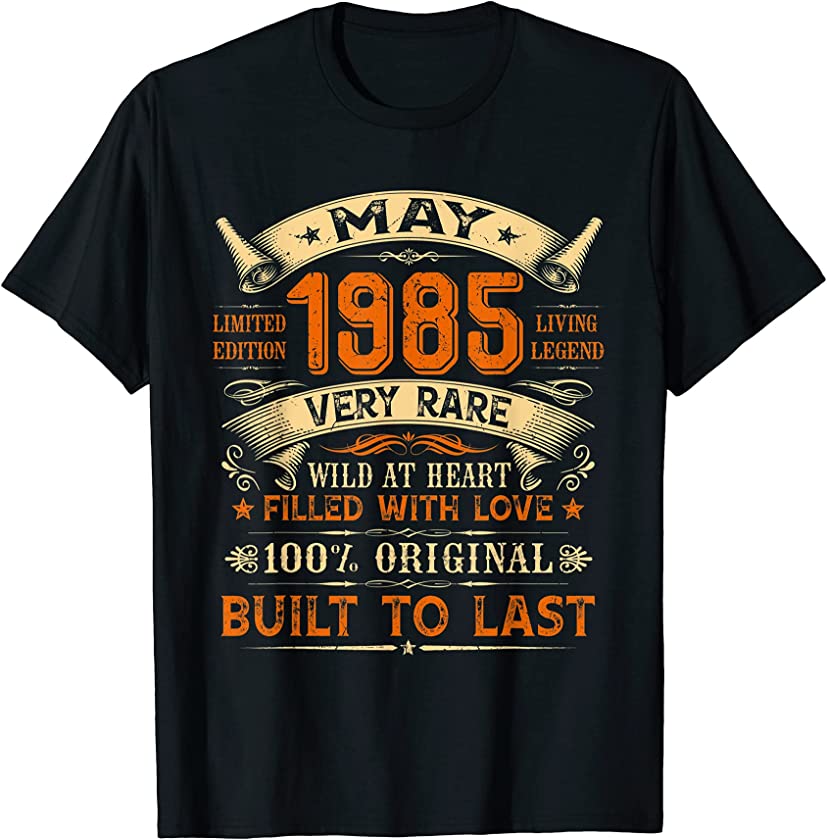 36th Birthday Decoration 36 Years Old Retro Vintage May 1985 T-Shirt