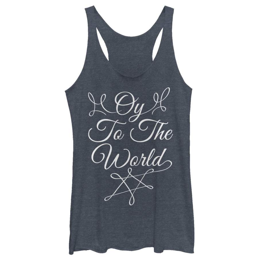 CHIN UP Women’s Hanukkah Oy to the World  Racerback Tank