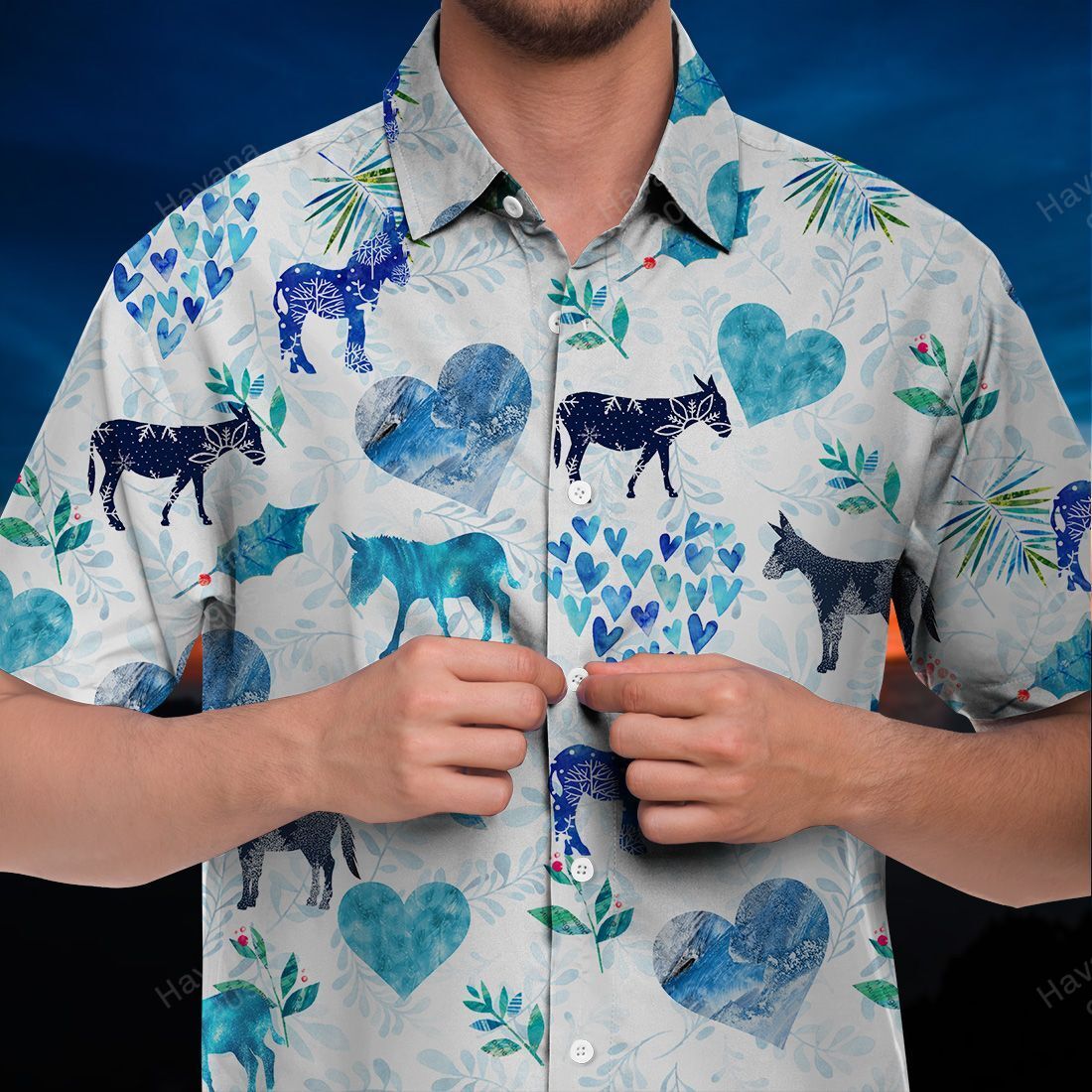 Donkey Hawaii Shirt Winter Hearts Ha16077