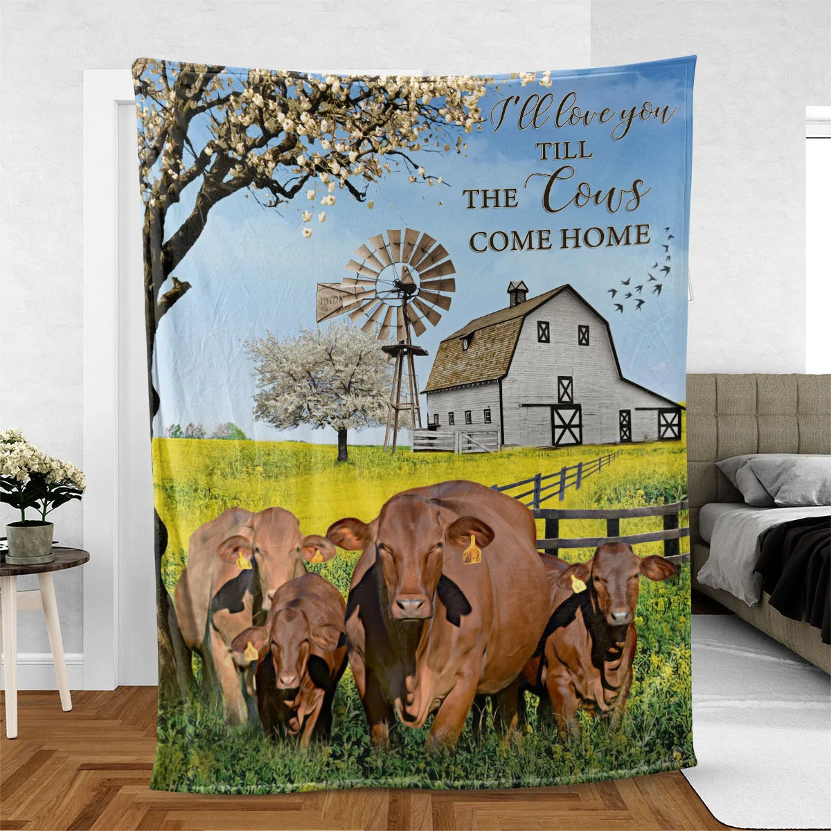 Beefmaster Blanket, Love You Till The Cows Come Home Blanket, Farm Blanket, Gift For Farm Lover, Animal Soft Premium Blanket