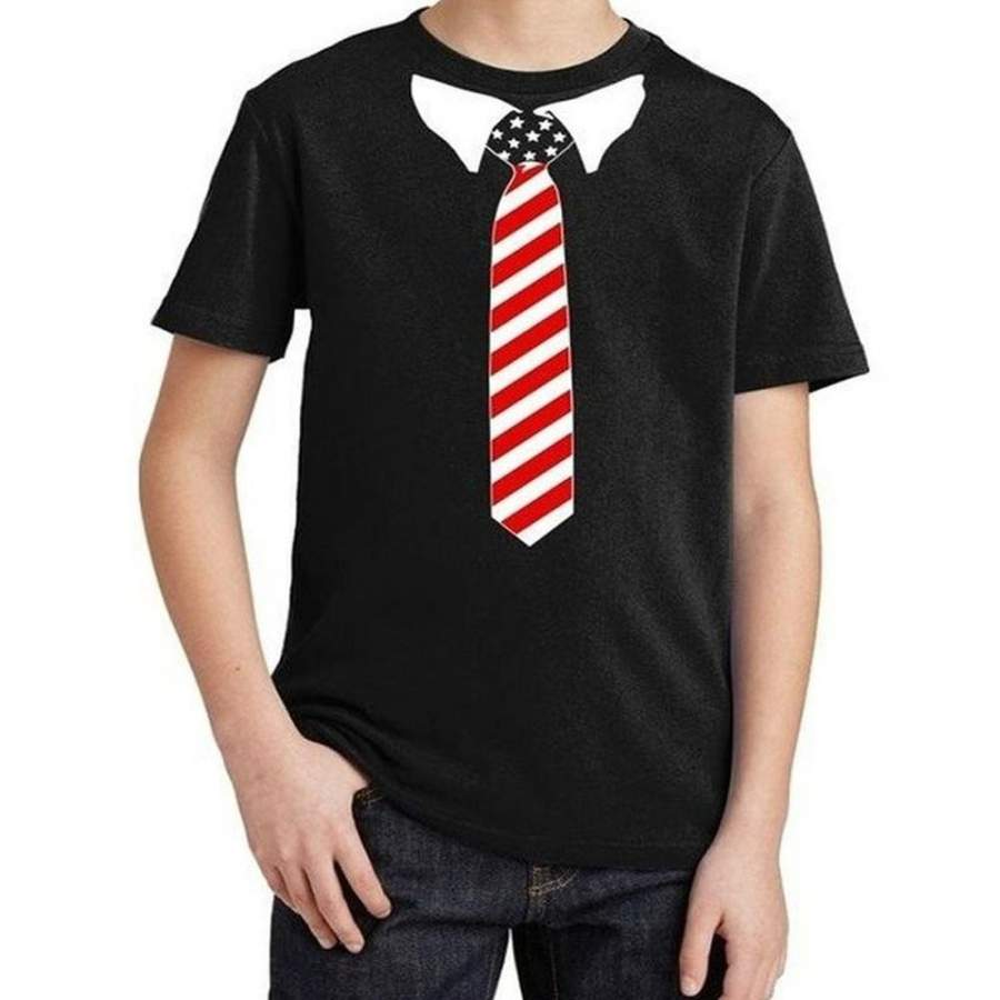 Mens Usa Tie Tuxedo 4Th Of July Youth T-Shirt S-Xxl