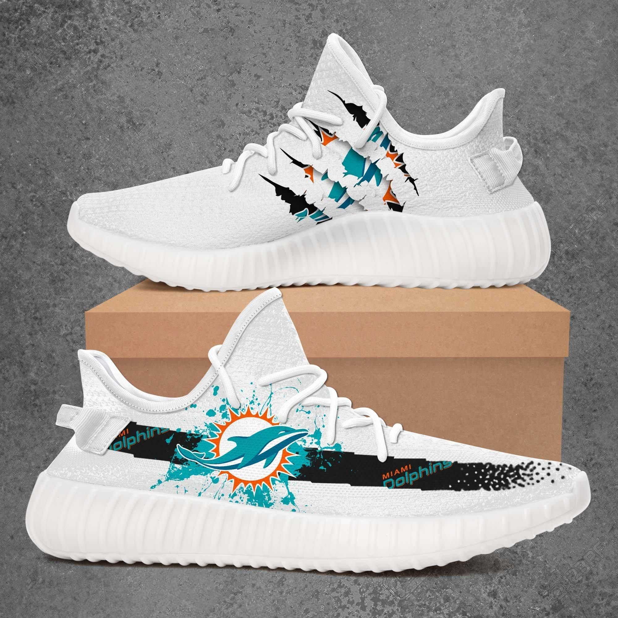 Miami Dolphins Custom Yeezy Sport Teams Yeezy Boost 350 V2 Top Trending Custom Shoes Gift