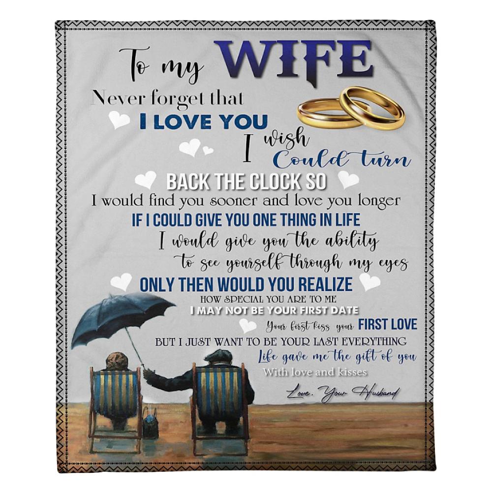 To My Wife Turn Back The Clock Fleece Blanket Family Gift Home Decor Bedding Couch Sofa Soft And Comfy Cozy